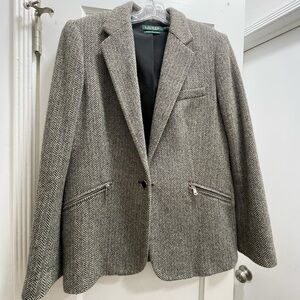 Ralph Lauren Black and White Herringbone Jacket